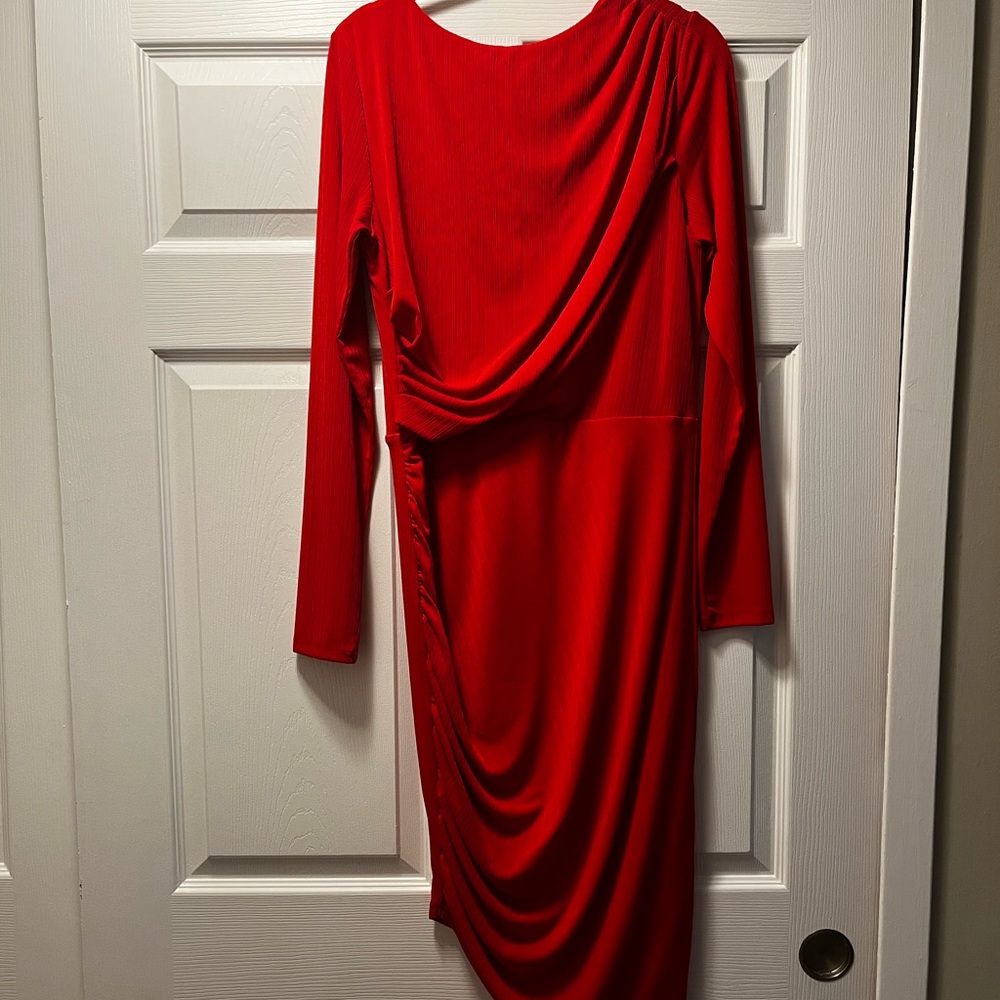 H and m red dress